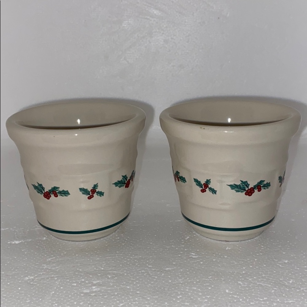 Longaberger  Set of Traditional Holly Cup Votives